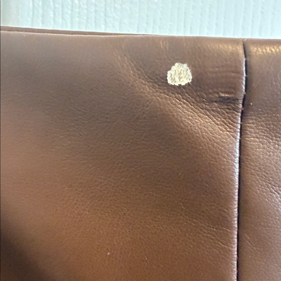 Eloquii Faux Leather Tan Flounce Skirt Sz 20 - Picture 4 of 5